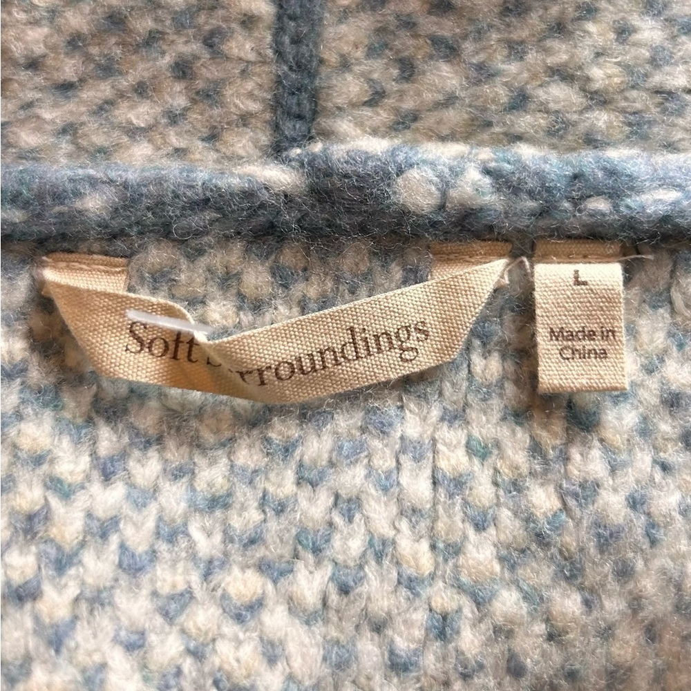 ❗️SOLD ❗️ & Cream Long Cardigan Sweater Women’s Large Soft Surroundings cozy - Picture 12 of 15
